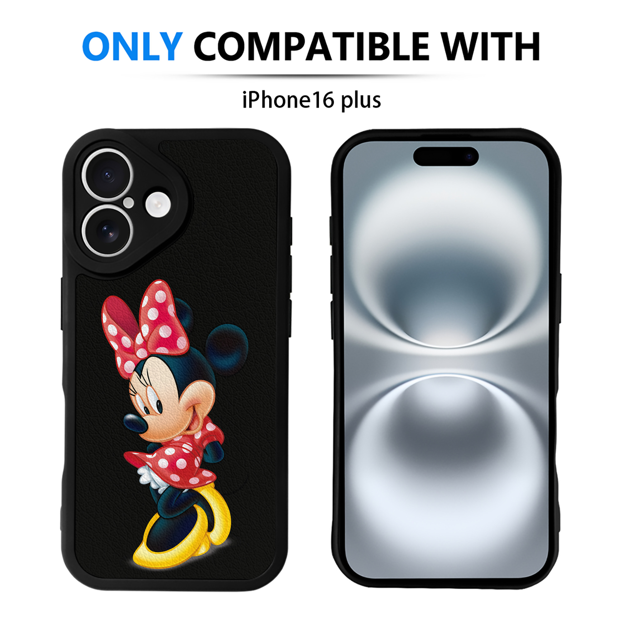 （画像用） ミッキーマウス Mickey Mouse 【iPhone 16シリーズ対応】シリコンスマホケース（レザー調） 材質：シリコン